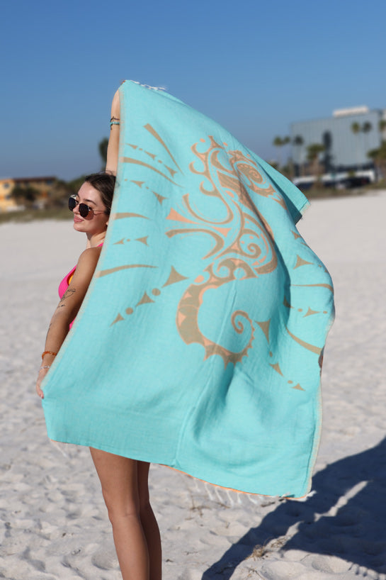 Seahorse Vert Pale - Turkish Towel