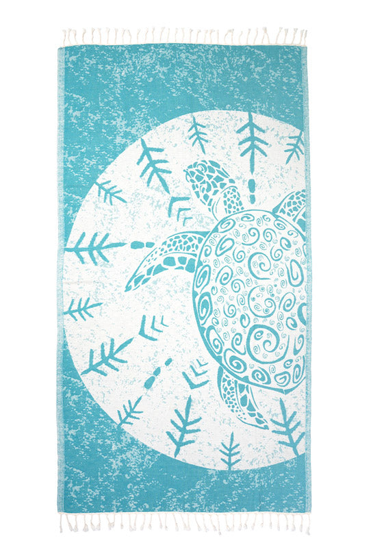 Sea Turtle Turquoise - Turkish Towel