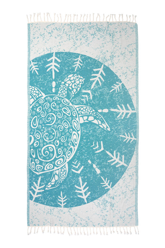 Sea Turtle Turquoise - Turkish Towel