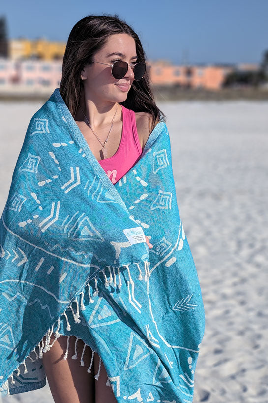 Shark Turquoise - Turkish Towel