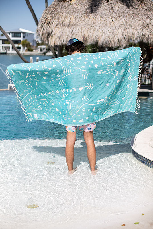 Shark Turquoise - Turkish Towel