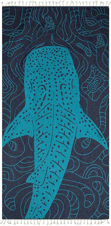 Whale Shark Turquoise - Turkish Towel