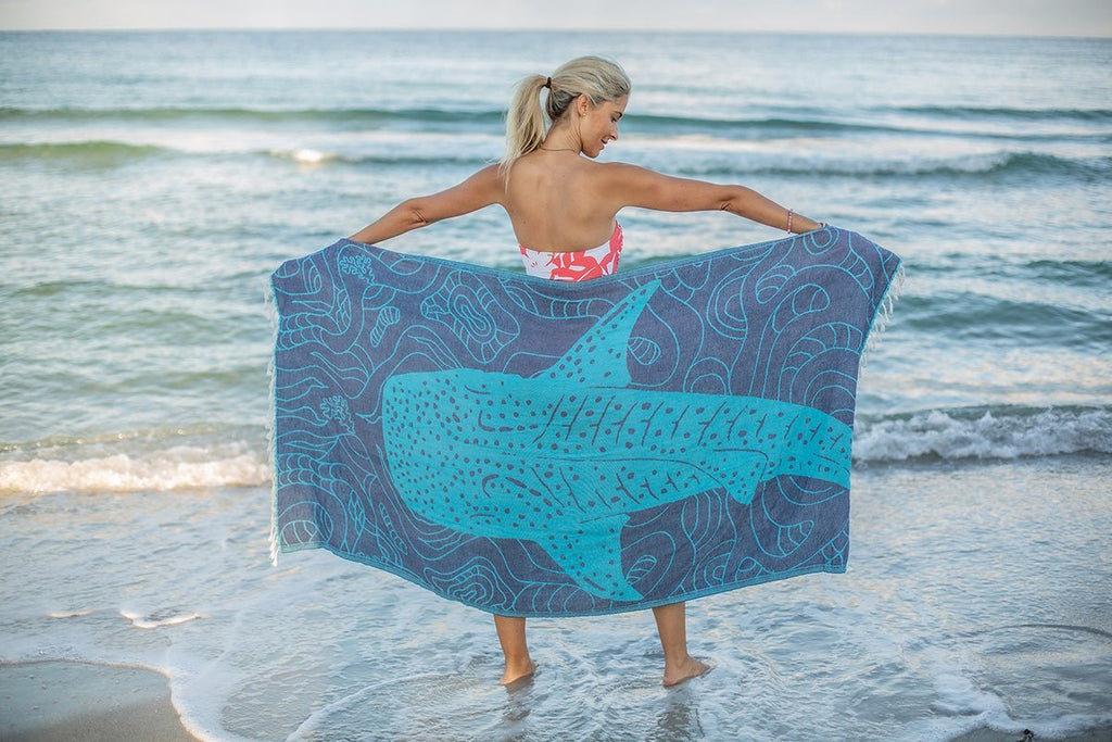 Whale Shark Turquoise - Turkish Towel