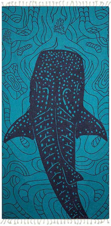 Whale Shark Turquoise - Turkish Towel